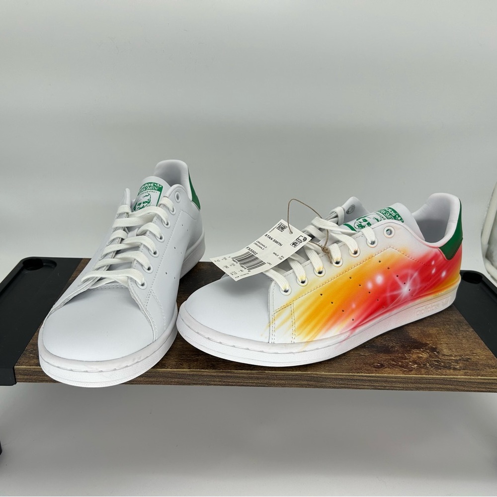 Adidas Stan Smith Men’s 9.5 Custom Primegreen Sneakers NWT - One-of-a-Kind!